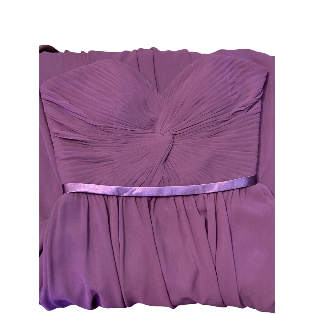 Size 6 Cinderella Divine Strapless Empire Waist Plum Lace Up Back Floor Length‎ - Picture 5 of 6
